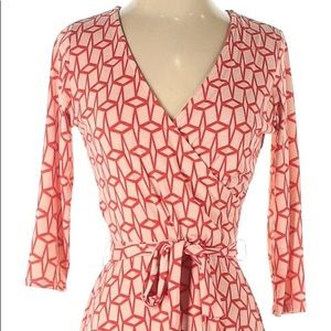 Hawthorn Knee Length Casual Dress Pink and Red